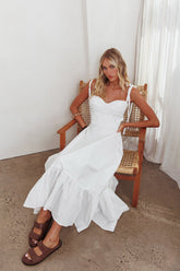 Anntonia Tied Shoulder Maxi Dress White